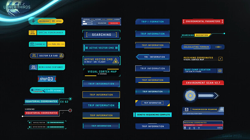 科技感地球俯冲定位HUD工具包 Earth Zoom Toolkit Pro AE扩展-第7张