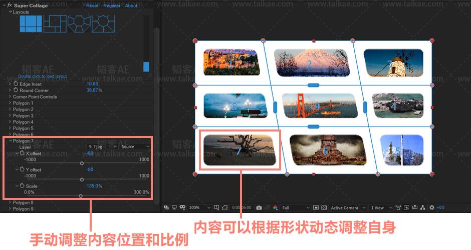 画面分割分屏插件 Super Collage 1.0 for After Effects WIN AE插件-第4张
