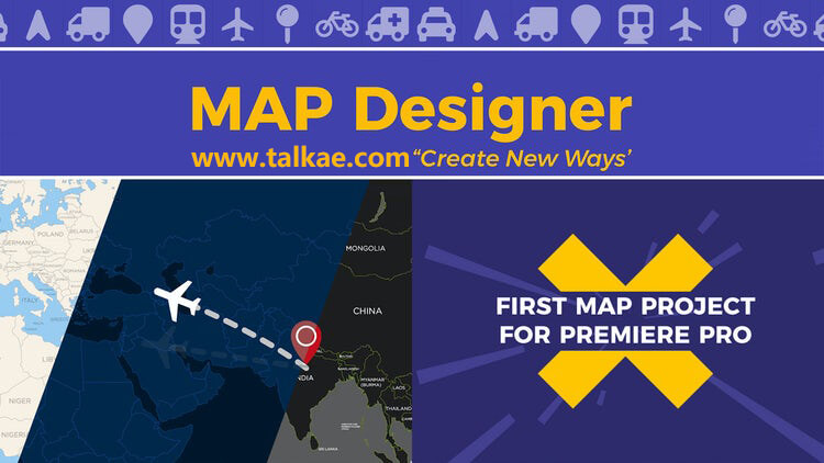 世界地图连线动画PR模板+制作工具 MAP Designer PR预设-第1张